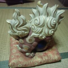 加賀 獅子の置物 座布団付き お譲りします。＊石川県＊美川より＊期間限定の画像