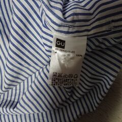 ♠　GU ストライプオーバーサイズシャツ 　サイズＬ　メンズ 　レディース　どちらでも着られそうですの画像