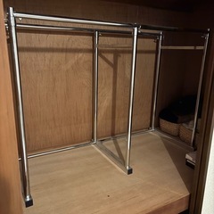 スチールハンガーラック　前後二段式　調整可能の画像
