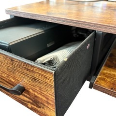 大きめPCデスク、二段式、引き出し付きの画像