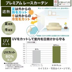 ニトリ レースカーテン 100×110 2枚組 カーテンフック付の画像