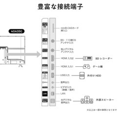 ハイセンス 40V型 フルハイビジョン 液晶テレビ 40A35Gの画像