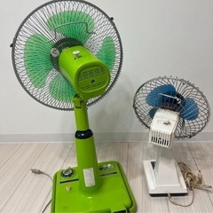 昭和レトロ扇風機 緑 昭和レトロ/1970年代後半物ぐらい】希少 リビング扇風機 FUJI