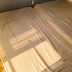 ニトリ　シングルベッド(ブラウン)×2の画像