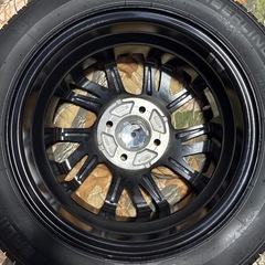 ⑭155/65R14新品タイヤ4本と中古美品ホイールとナット付きの画像