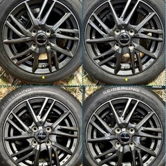⑭155/65R14新品タイヤ4本と中古美品ホイールとナット付きの画像