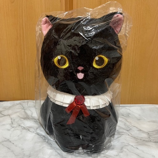 新品 mofusand 黒仔猫にゃんぬいぐるみ 赤リボン (もか) 秋津の