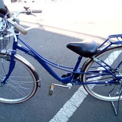 26インチ　ネイビー　女の子自転車　フェリークJr　LEDオートライトの画像