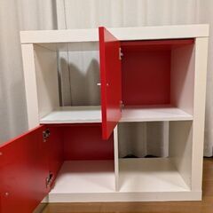 IKEA イケア カラーボックス BOX 棚 収納 赤✕白の画像