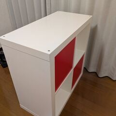 IKEA イケア カラーボックス BOX 棚 収納 赤✕白の画像