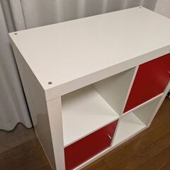 IKEA イケア カラーボックス BOX 棚 収納 赤✕白の画像