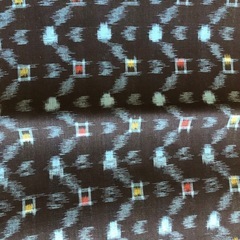 布地　黒と青の幾何学模様　約1,100 x 360 mmの画像