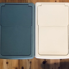 【ほぼ新品】キャスター＆袋留め付きスライド蓋付きスリムキッチンゴミ箱［日本製］ ＜30L＞の画像