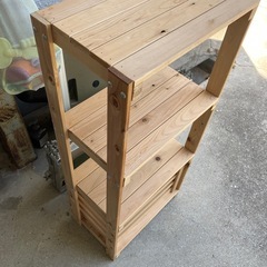 美品　木製　シェルフ　棚　飾り棚　本棚の画像