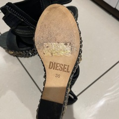 【美品】DIESELスタッズ付きウェッジサンダル 36の画像