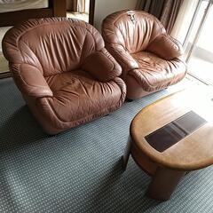 革製ソファセットの画像