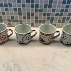 【ワンコイン】有田焼おしゃれな和風マックカップ　4個セットの画像