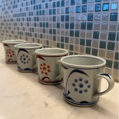 【ワンコイン】有田焼おしゃれな和風マックカップ　4個セットの画像