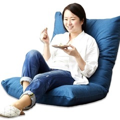 9980円→2500円　座椅子 ソファー 3Dクッション あぐら座椅子 おしゃれ 肉厚クッション ネイビー AKDZ-NVの画像