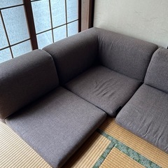 ニトリ　3人がけローソファーの画像