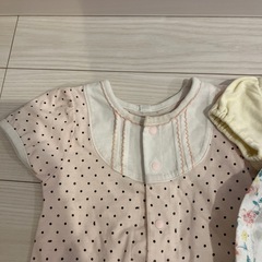 女の子用半袖ロンパース 3枚組の画像