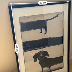 犬の絵フレーム付きの画像