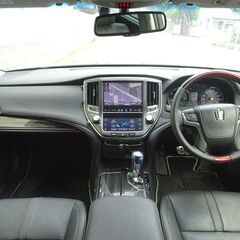 車検満タン クラウンハイブリッド アスリートG 実走行 衝突軽減ブレーキ レーダークルーズ HDDナビ フルセグTV Bluetooth バックモニター スマートキー 黒本革シート シートヒーター シートクーラー HID ETCの画像