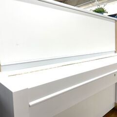 夏特価！ヤマハW104白艶消し＆木目装飾　リフレッシュ済み中古ピアノの画像