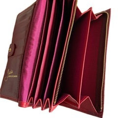 中古品 ロベルタ モア本革長財布 赤の画像