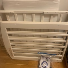 受付終了　KATOJI 白　ベビーベッド　ミニ　マットレス付きの画像
