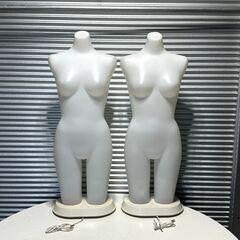 店頭引き渡し 中古 電灯マネキン トルソー 2体セット ライトアップ マネキン 電気 光る 点灯確認済みの画像
