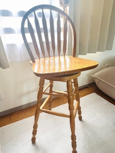 【送料0円】カウンターチェア　アンティーク木製チェア