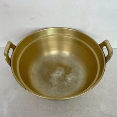 アルミ製 平手段付鍋 51cm アルミ両手鍋 HNH 厨房 厨房機器 店舗 店舗用品 調理器具 キッチン用品 調理道具 鍋 特大 蓋なし Y2003の画像