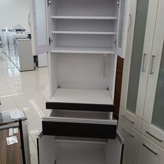 ★リユースのサカイ日立店★HJ7283  レンジボード ホワイト/ダークブラウン H183×D41×W58 クリーニング済み の画像