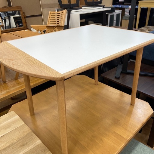 関家具　ダイニングテーブル　エルナ　ナチュラル×ホワイト