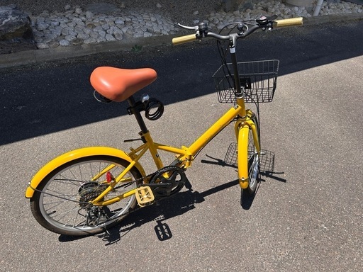 通学に便利】折りたたみ自転車 20インチ／イエロー／シマノ6段