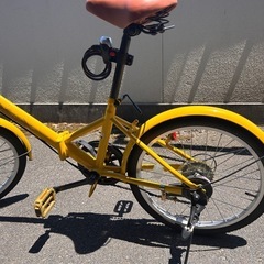 通学に便利】折りたたみ自転車 20インチ／イエロー／シマノ6段