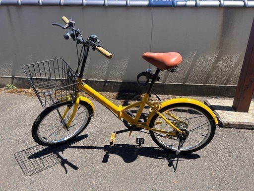 通学に便利】折りたたみ自転車 20インチ／イエロー／シマノ6段