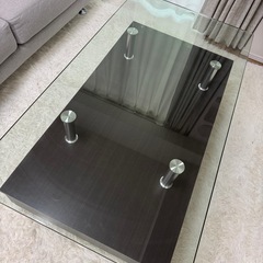 美品センターテーブル　ガラステーブルの画像