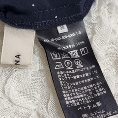 イエナ IENA　ドット　スキッパーシャツワンピース　38 濃紺の画像