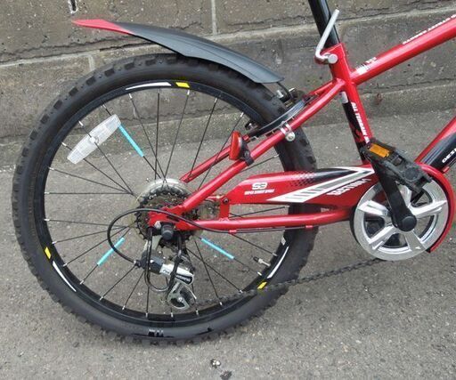 22インチ 子供用自転車 DRIDE S3 レッド 6段変速 カゴ付き ライトOK