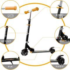 新品！　キックスクーター キッズスクーター ライトアップホイール付き 3歳以上の子供用 折りたたみスクーター 3段階の高さ調節可能 PUホイール 男の子 女の子への最高のギフトの画像