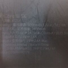( M-724 )モバイルバッテリー ANKER POWER CORE Ⅲ 5K 5000mAh A1217 ブラック 黒 PSEマーク認証 中古 動作確認済みの画像