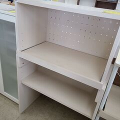 J1205【リユースのサカイ柏店】タカシン家具工業　伸縮レンジ台　ホワイト木目　クリーニング済の画像