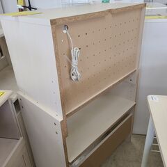 J1205【リユースのサカイ柏店】タカシン家具工業　伸縮レンジ台　ホワイト木目　クリーニング済の画像