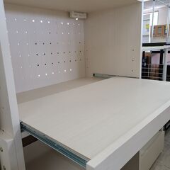J1205【リユースのサカイ柏店】タカシン家具工業　伸縮レンジ台　ホワイト木目　クリーニング済の画像