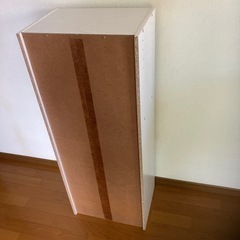 ★カラーBOX（白木目3段長）「美品」の画像