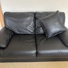 ニトリ レザーソファ ブラック