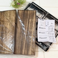 観葉植物ラック　調味料ラック　2段式　木製ブラック　落ち着いた雰囲気の画像
