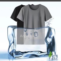 アイスシルク冷感マイナス５度通気Tシャツ4色セットサイズ2XLサラサラ感覚フィット空調服にお勧め(同梱不可です）の画像